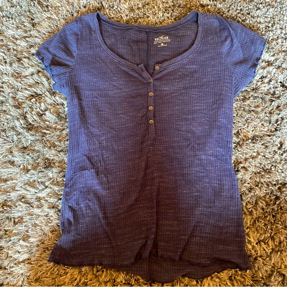 Navy Heather Ribbed Top